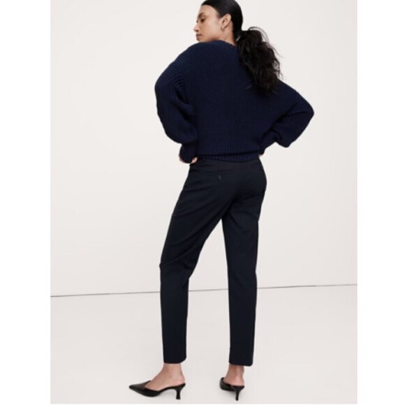 Banana Republic Siena Slim Italian Wool Pants 8 PETITE Navy Blue RT$170 NWT - Picture 8 of 12